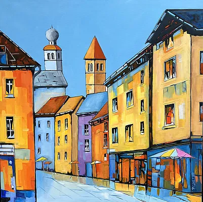 Vorderstadt II-Öl/Leinwand 80x80cm