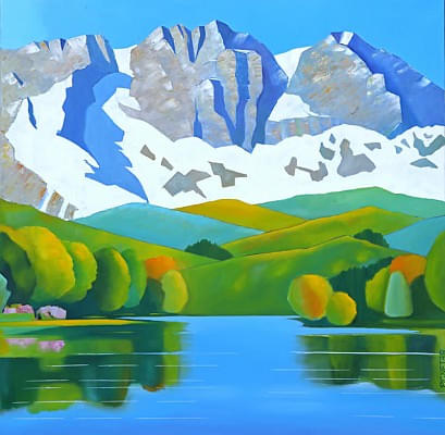 Schwarzsee Kitzbühel Öl/LW 100x100cm