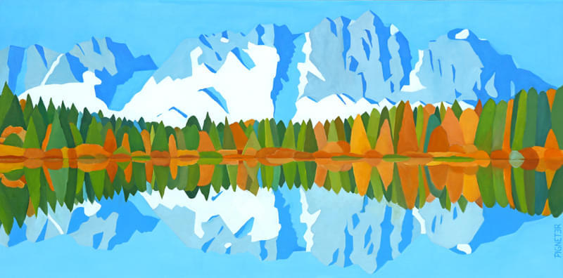 Schwarzsee Herbst Öl auf LW 160x60cm