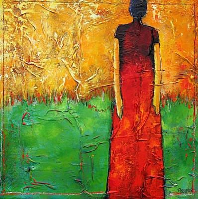 Lady in Red  Öl/LW / 100x100cm