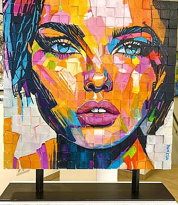 Annalena auf Holzraster-Öl Format:60x60cm