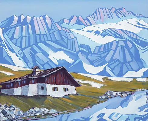 Bergsee -Öl auf Leinwand Format: 100x120cm 