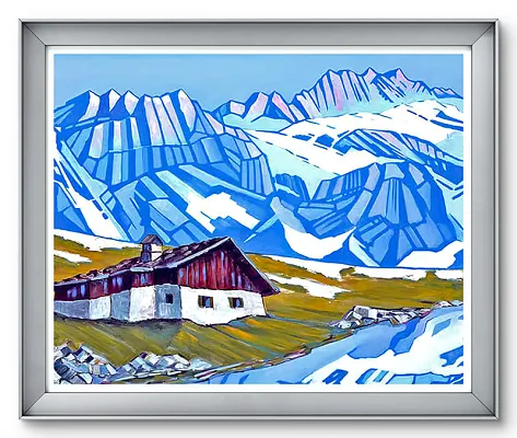 Bergsee -Öl auf Leinwand Format: 100x120cm 
