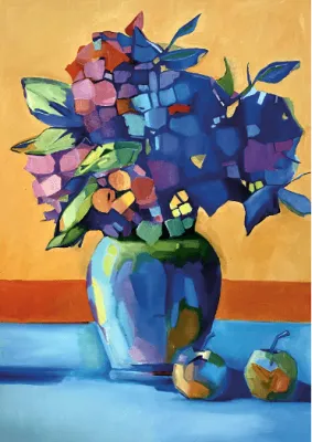 Herbstblumen -Öl auf Leinwand Format: 80x100cm