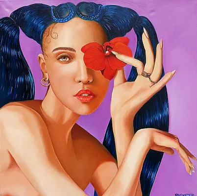 Britisch Pop-Öl auf Leinwand : Format:100x100cm