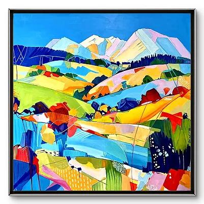 Frühling in Tirol-Öl auf Leinwand Format:100x100cm