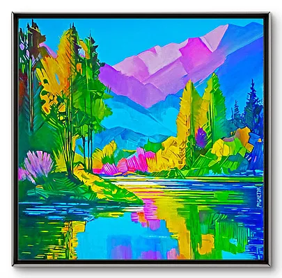Geringer Weiher 5 Öl auf Leinwand Format:80x80cm