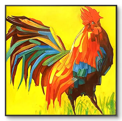 Hahn 2 -Öl auf Leinwand Format:100x100cm