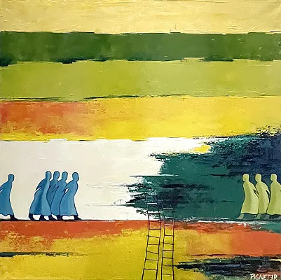 Highway to Hell-Öl auf Leinwand Format:100x100cm