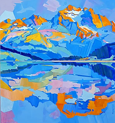 Hintersteiner See 7-Öl auf Leinwand Format: 100x100cm