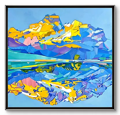 Hintersteiner See IV -Öl auf Leinwand Format 100x100cm