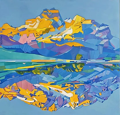 Hintersteiner See IV -Öl auf Leinwand Format 100x100cm