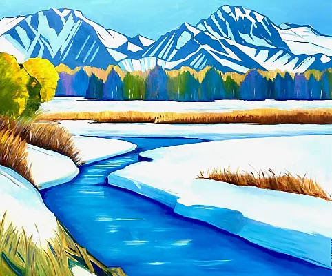 Tiroler Ache-Öl auf Leinwand Format: 100x100cm