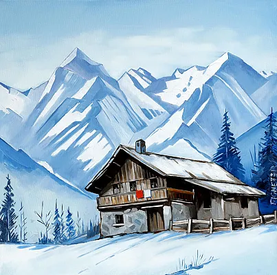 Kas Alm-Öl auf Leinwand Format: 60x60cm