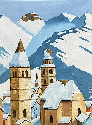 Kitzbühel Stadt 11-Öl/Leinwand Format: 60x80cm