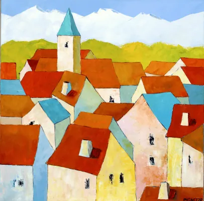 Kitzbühel 11 -Öl auf Leinwand Format:100x100cm