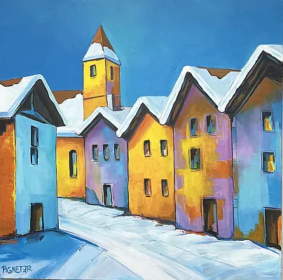 Kitz Hinterstadt 5 -Öl / Leinwand Format:80x80cm