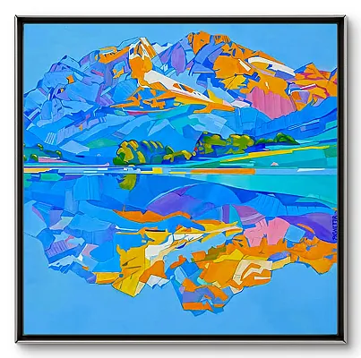 Schwarzsee -Öl auf Leinwand Format: 80x80 cm 