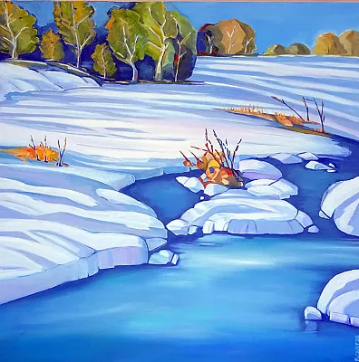 Reither Ache-Öl auf Leinwand Format: 100x100cm