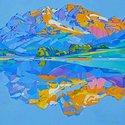 Pillersee -Öl auf Leinwand Format: 80x80 cm 