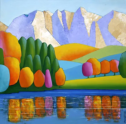 Schwarzsee 5 -Öl auf Leinwand Format: 40x40cm