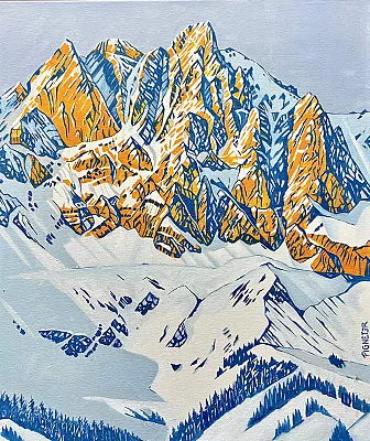 Wilder Kaiser Sundown 4-Öl auf Leinwand Format: 60x80cm