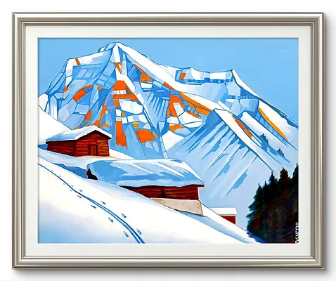 Zirbn Hütte -Öl auf Leinwand Format: 120x150cm